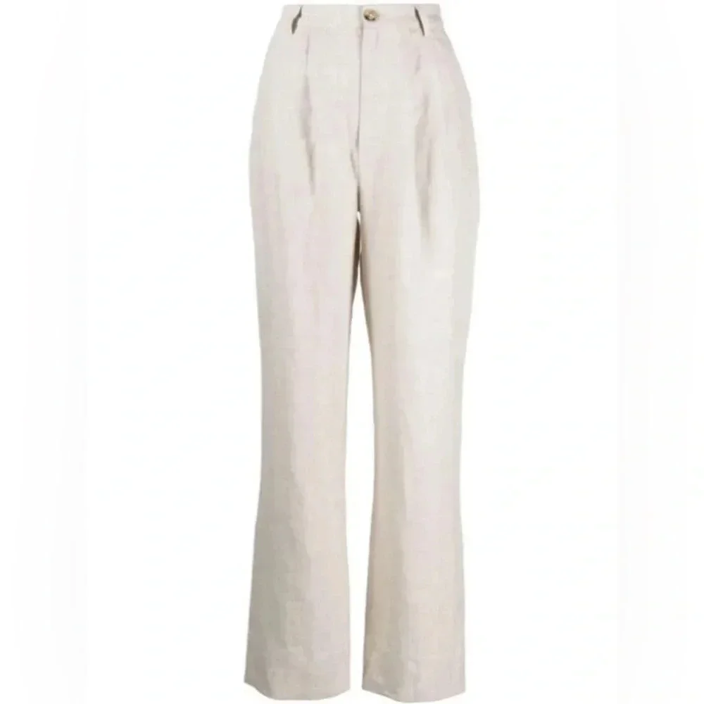 NEW Reformation Mason Wide Linen Trousers Size 6 B2228